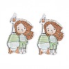 Transparent Printed Acrylic Big Pendants OACR-N133-007-2