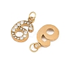 304 Stainless Steel Rhinestone Pendants STAS-N133-03G-G-2