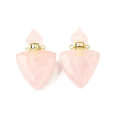 Natural Rose Quartz Perfume Bottle Pendants G-L623-10G-01-1