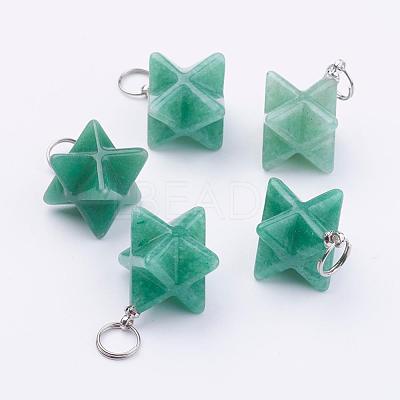 Natural Green Aventurine Pendants G-E398-02G-1