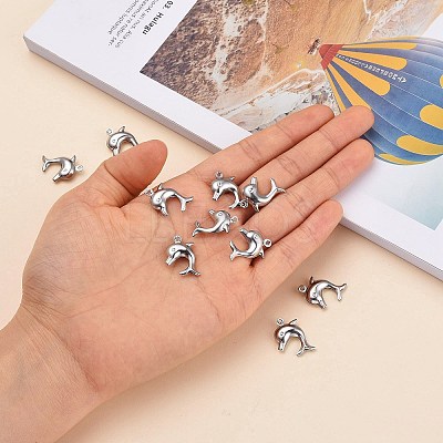 Tarnish Resistant Dolphin 304 Stainless Steel Pendants LS-X-STAS-I045-29-1