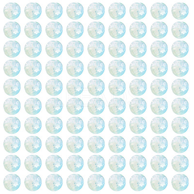 100Pcs Crackle Transparent Glass UV Reactive Beads GLAA-TA0004-28B-1