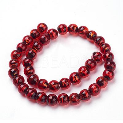 Handmade Silver Foil Lampwork Beads Strands FOIL-L016-C03-1