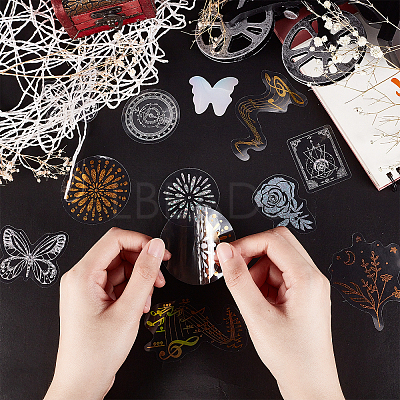7 Styles Waterproof Laser Adhesive Stickers DIY-CP0008-47-1