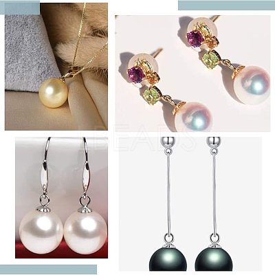 40Pcs 4 Colors Ion Plating(IP) 304 Stainless Steel Cup Pearl Peg Bails Pin Pendants STAS-UN0032-70-1