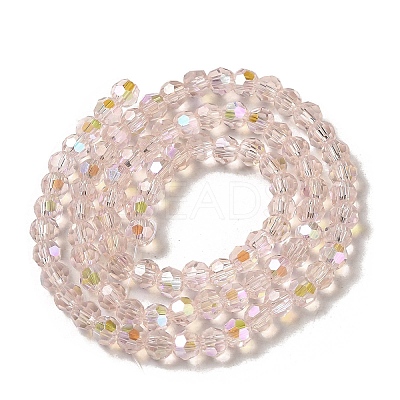 Electroplate Transparent Glass Beads Strands EGLA-A035-T4mm-L20-1