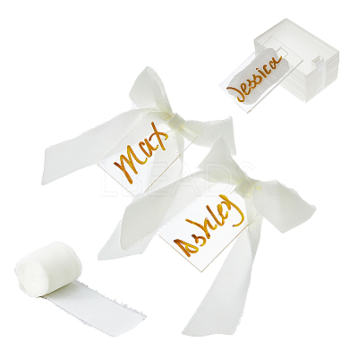 24Pcs Acrylic Name Card Holders TACR-FH0001-17A-1