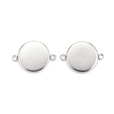 Tarnish Resistant 304 Stainless Steel Cabochon Connector Settings X-STAS-G127-14-14mm-P-1