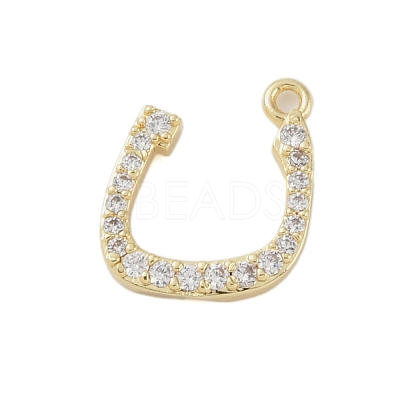 Rack Plating Brass Micro Pave Clear Cubic Zirconia Pendants KK-A224-03L-G-1