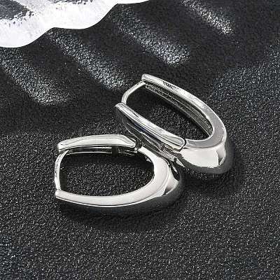 U-Shaped Brass Hoop Earrings EJEW-D320-14P-1