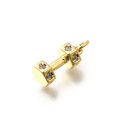 Brass Micro Pave Cubic Zirconia Charms X-KK-P295-19G-1