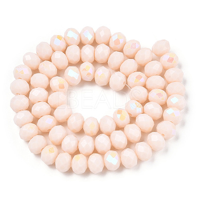 Electroplate Opaque Solid Color Glass Beads Strands EGLA-A034-P10mm-L20-1