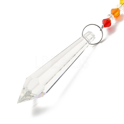 Chakra Theme Gemstone Pendant Decoration AJEW-P098-12P-1
