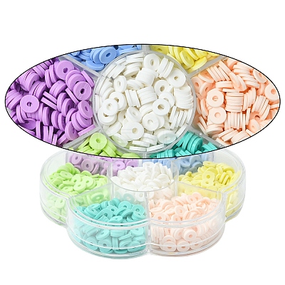 68G 7 Colors Handmade Polymer Clay Beads CLAY-YW0002-21-1