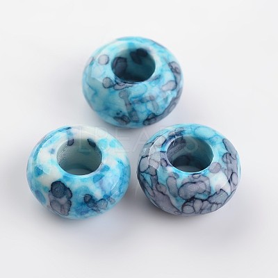 Dyed Rondelle Natural Ocean White Jade Beads X-G-D782-10-1