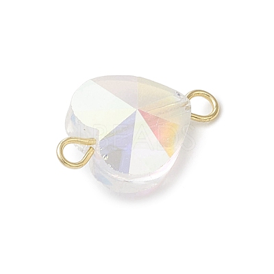 Faceted Clear Glass Connector Charms PALLOY-JF04115-01-1