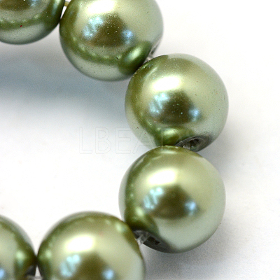 Baking Paint Pearlized Glass Pearl Round Bead Strands X-HY-Q003-4mm-49-1