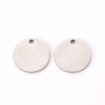 Non-Tarnish 201 Stainless Steel Stamping Blank Tag Pendants X-STAS-T058-12mm-P-1