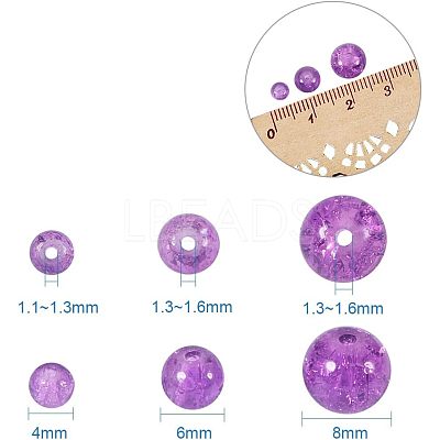 Spray Painted Crackle Glass Beads CCG-PH0002-04-1