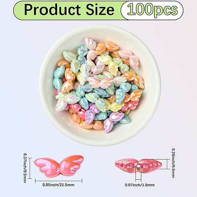 100Pcs Opaque UV Plating Acrylic Beads PACR-PA0001-01-1