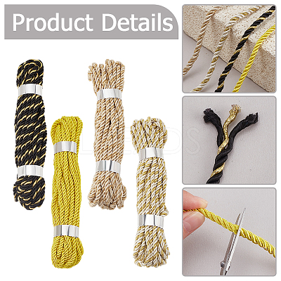4 Rolls 4 Colors Polyester Cord OCOR-PH0005-11-1