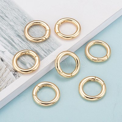 Brass Spring Gate Rings KK-T014-90G-1