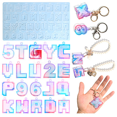 Letter & Number DIY Silicone Pendant Molds DIY-F139-01-1