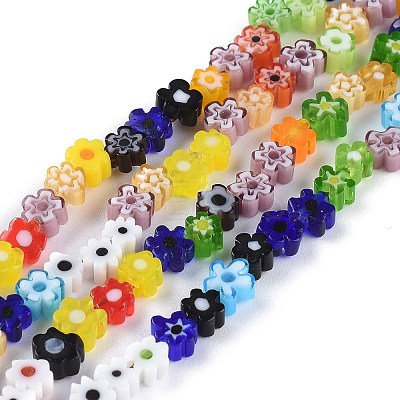 Handmade Millefiori Glass Bead Strands LAMP-J035-4mm-02-1