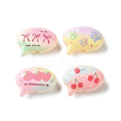Opaque Printed Acrylic Beads AC-CBA6251-03-1