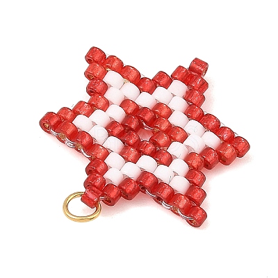 Glass Seed Beads Pendants PALLOY-MZ01457-03-1