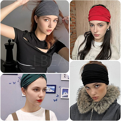 15Pcs 15 Colors Polyester & Elastic Headbands OHAR-GL0001-03-1