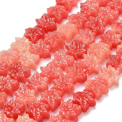 Synthetic Coral Dyed Carved Beads BSHE-H114-02F-1