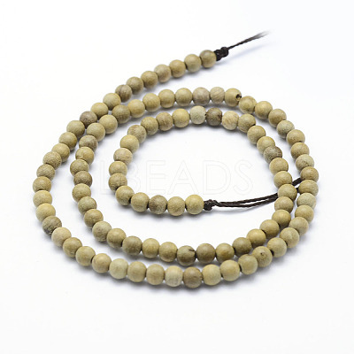 Natural Camphor Wood Beads Strands WOOD-P011-08-6mm-1
