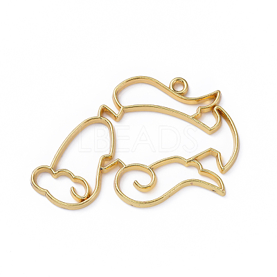 Zinc Alloy Open Back Bezel Pendants X-PALLOY-D580-05G-D-1