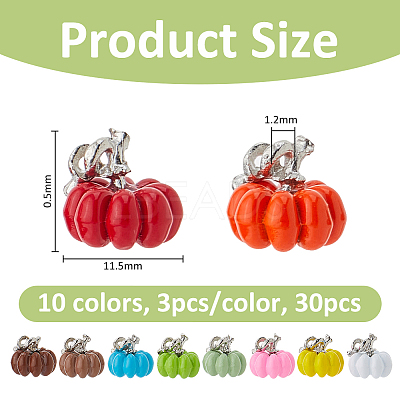 30Pcs 10 Colors Spray Painted Alloy Charms FIND-FH0011-37-1