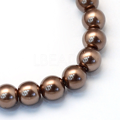 Baking Paint Pearlized Glass Pearl Round Bead Strands HY-Q003-10mm-52-1