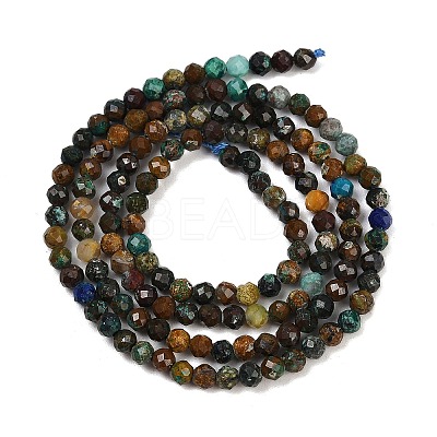 Natural Chrysocolla and Lapis Lazuli Beads Strands G-K373-B04-04-01-1