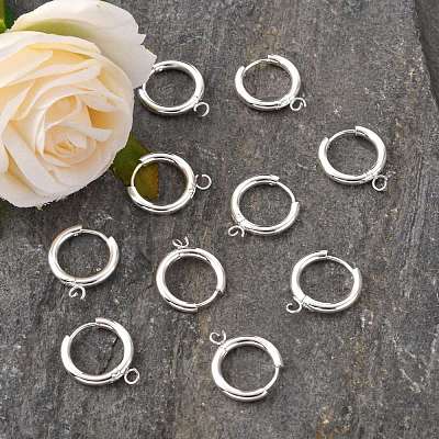 201 Stainless Steel Huggie Hoop Earring Findings STAS-P283-01D-S-1