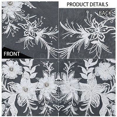 Polyester Embroidery Sew on 3D Flower Appliques DIY-WH0304-717-1