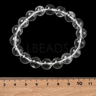 Natural Quartz Crystal Round Beaded Stretch Bracelets GG-CBA12F1-02D-12-1
