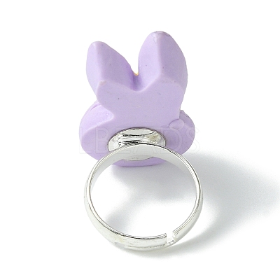 Bunny Resin Finger Ring RJEW-JR00638-01-1