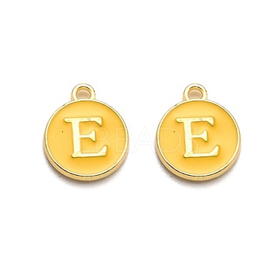 Golden Plated Alloy Enamel Charms ENAM-Q437-13E-1
