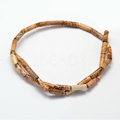 Natural Picture Jasper Column Beads Strands G-F247-04-1