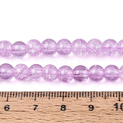 Spray Painted Crackle Glass Beads Strands CCG-Q002-6mm-04-1