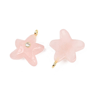 Natural Rose Quartz Pendants X-G-H353-01G-07-1