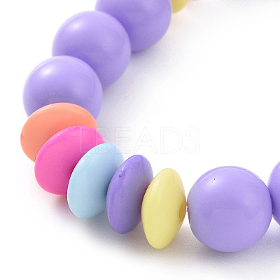 Opaque Acrylic Round & Rondelle Beaded Stretch Bracelets BJEW-JB09099-1