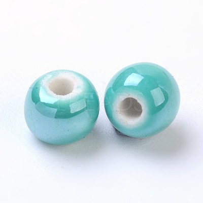 Glazed Porcelain Round Beads PORC-S489-6mm-06-1