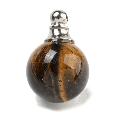 Natural Tiger Eye Perfume Bottle Pendants G-K338-22P-07-1