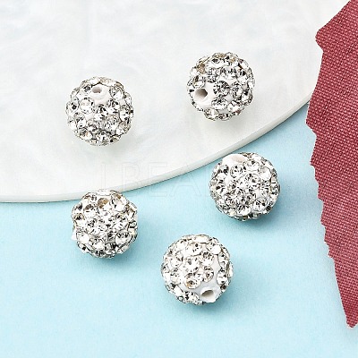 Grade A Round Crystal Pave Disco Ball Beads X-RB-H258-8MM-001-1