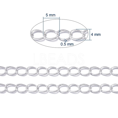Brass Twisted Chains CHC-Q001-5x4mm-S-1
